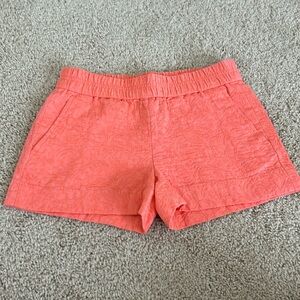 Coral pink lace design shorts